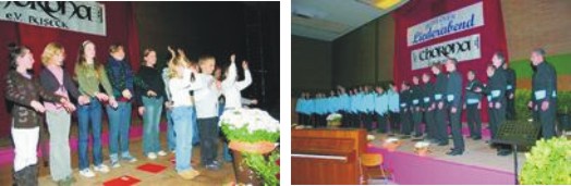 Die junge Chorformation "Chorona" richtete den 29. Busecker Liederabend in der Harbig-Halle in Alten-Buseck aus. Bilder: Launspach